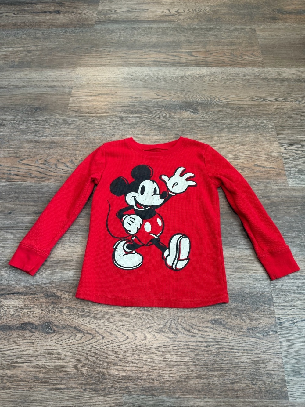 Disney Jumping Beans Mickey Mouse Thermal Long Sleeve Shirt Red Kids Size 5T